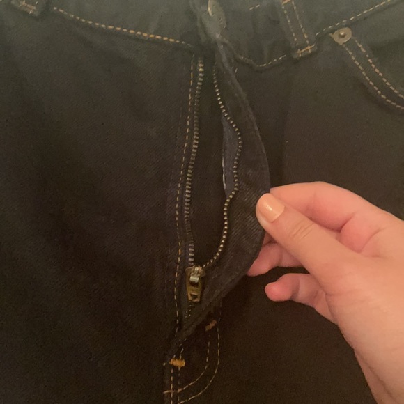 Levi’s Vintage White Label/Tag Repurposed Black Distressed Denim Shorts - Picture 8 of 15